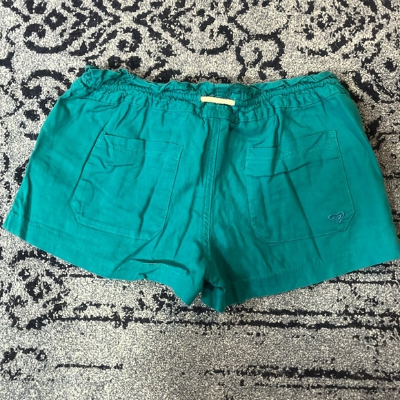 Girls Roxy Linen Shorts | Size Large (12) | Teal - Picture 5 of 6